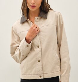 Miss Bliss Quilted Barn Jacket- Beige