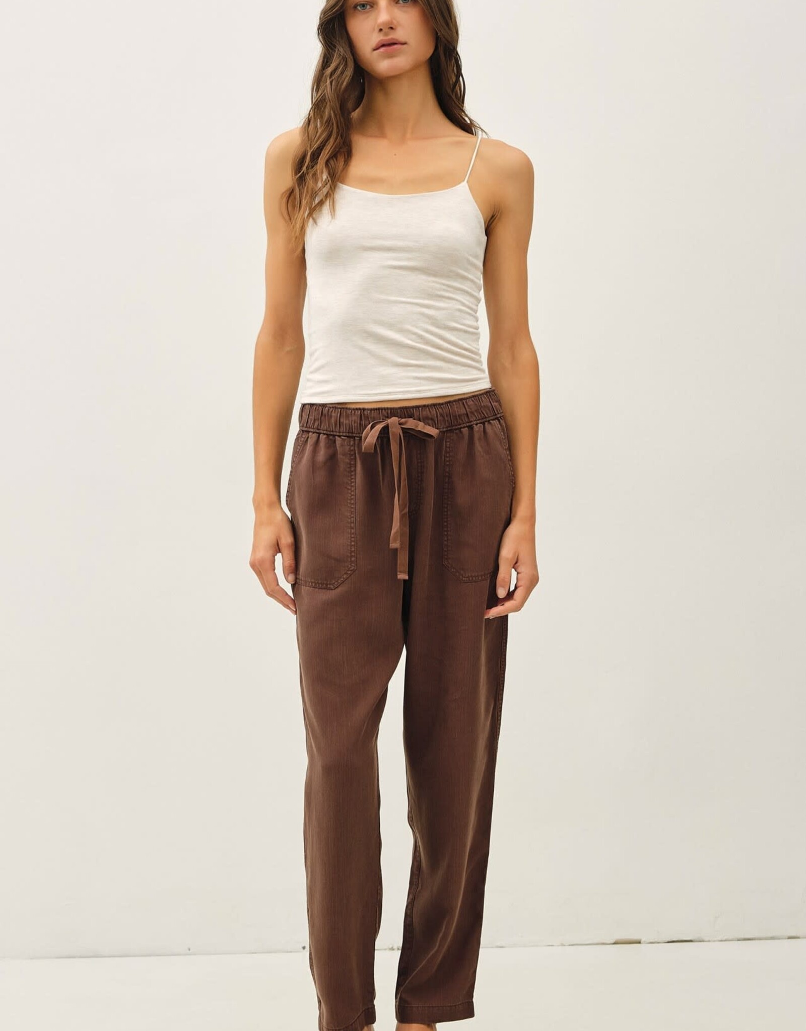 Miss Bliss BC Tencel Tapered Pants- Deep Choco