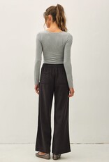 Miss Bliss BC 29" Inseam Tencel Wide Leg Pants- Vintage Black