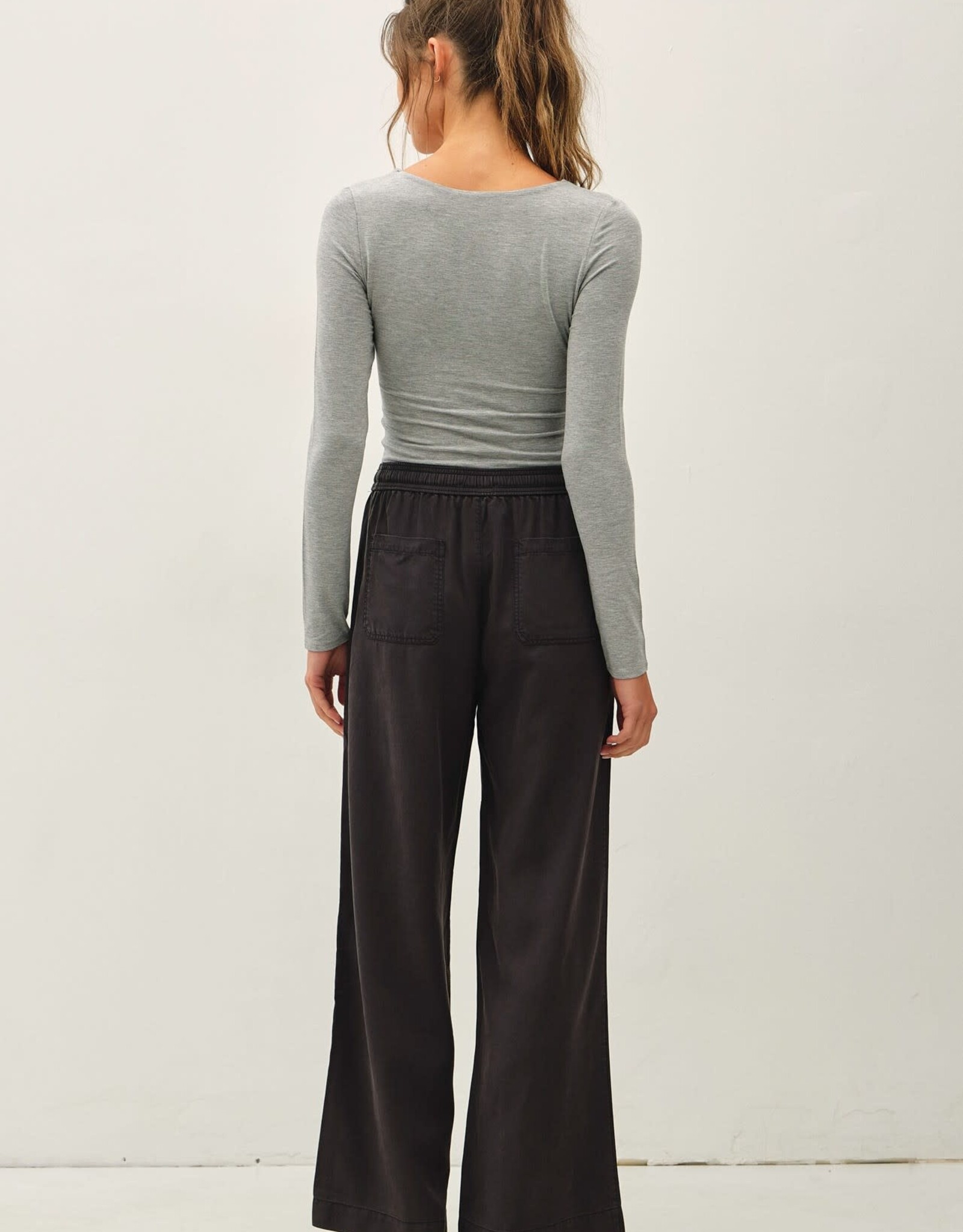 Miss Bliss BC 29" Inseam Tencel Wide Leg Pants- Vintage Black
