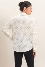 Miss Bliss HYFVE Button-up Polka Dot LS Shirt-Cream