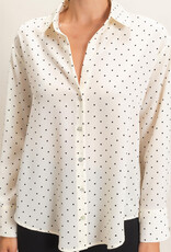 Miss Bliss HYFVE Button-up Polka Dot LS Shirt-Cream