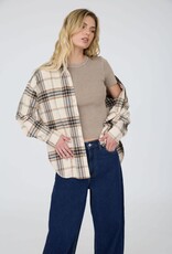 Miss Bliss J.O.A. Washed Ribbed SS Cropped Knit Tee- Mocha