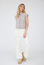 Miss Bliss J.O.A. Raw Edge Slvs Lightweight Cardigan- Lt Taupe