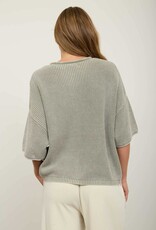 Miss Bliss J.O.A. Washed Ribbed SS Rolled Edge Cardigan- Lt. Olive