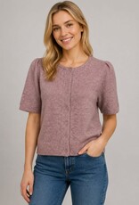 Miss Bliss Dream The Soft Puff-Slv Cardigan-Lavender