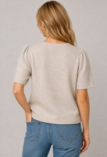 Miss Bliss Dream The Soft Puff-Slv Cardigan-Taupe