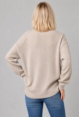 Miss Bliss Dream Cable Knit Open-front Cardigan-Taupe