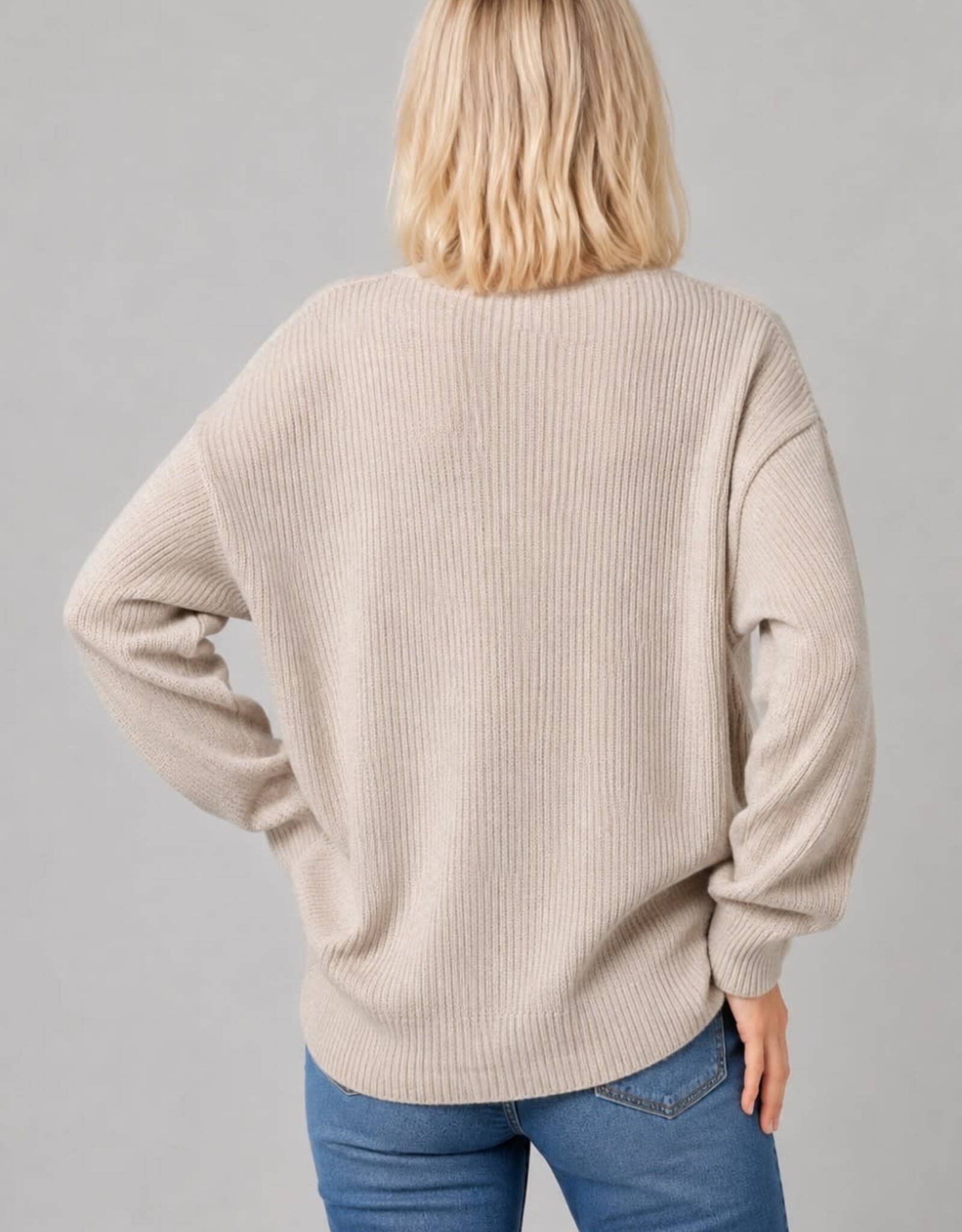 Miss Bliss Dream Cable Knit Open-front Cardigan-Taupe