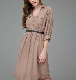 Miss Bliss Aysha Midi Dress -Mocha