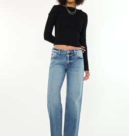 Miss Bliss KanCan Low Rise Baggy Straight-Dark