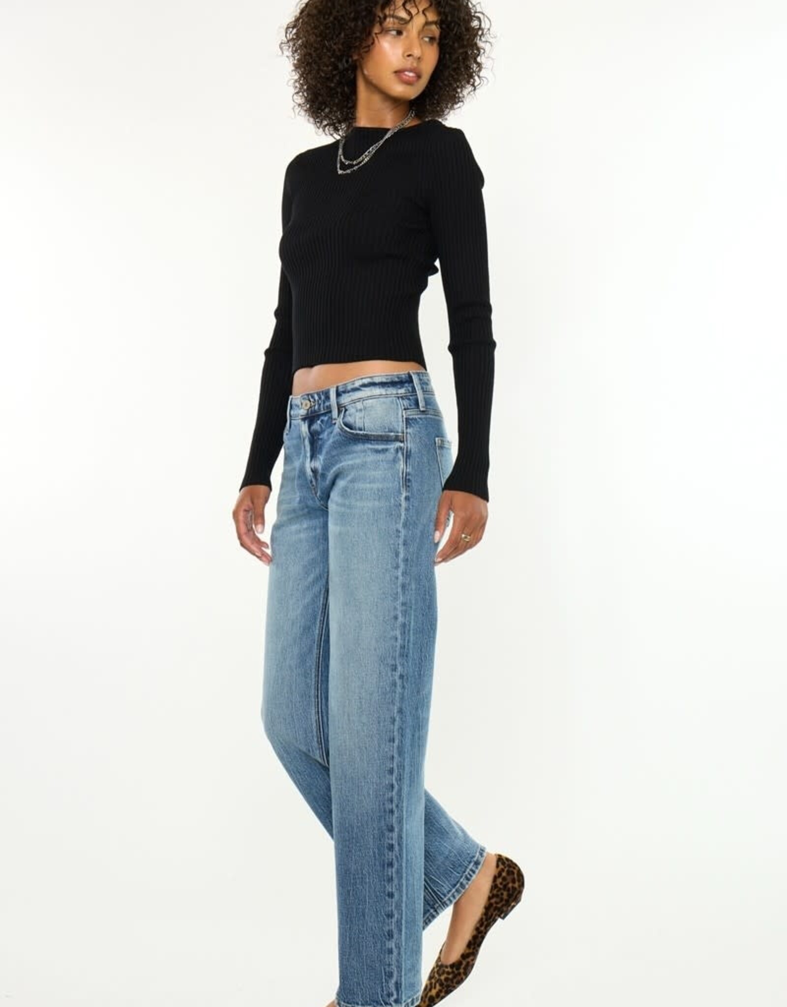 Miss Bliss KanCan Low Rise Baggy Straight-Dark