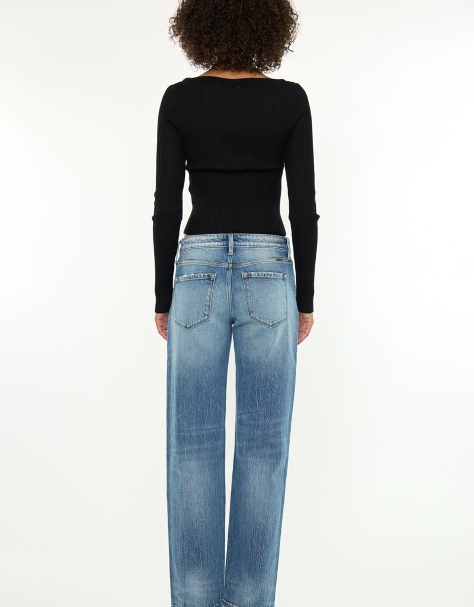 Miss Bliss KanCan Low Rise Baggy Straight-Dark