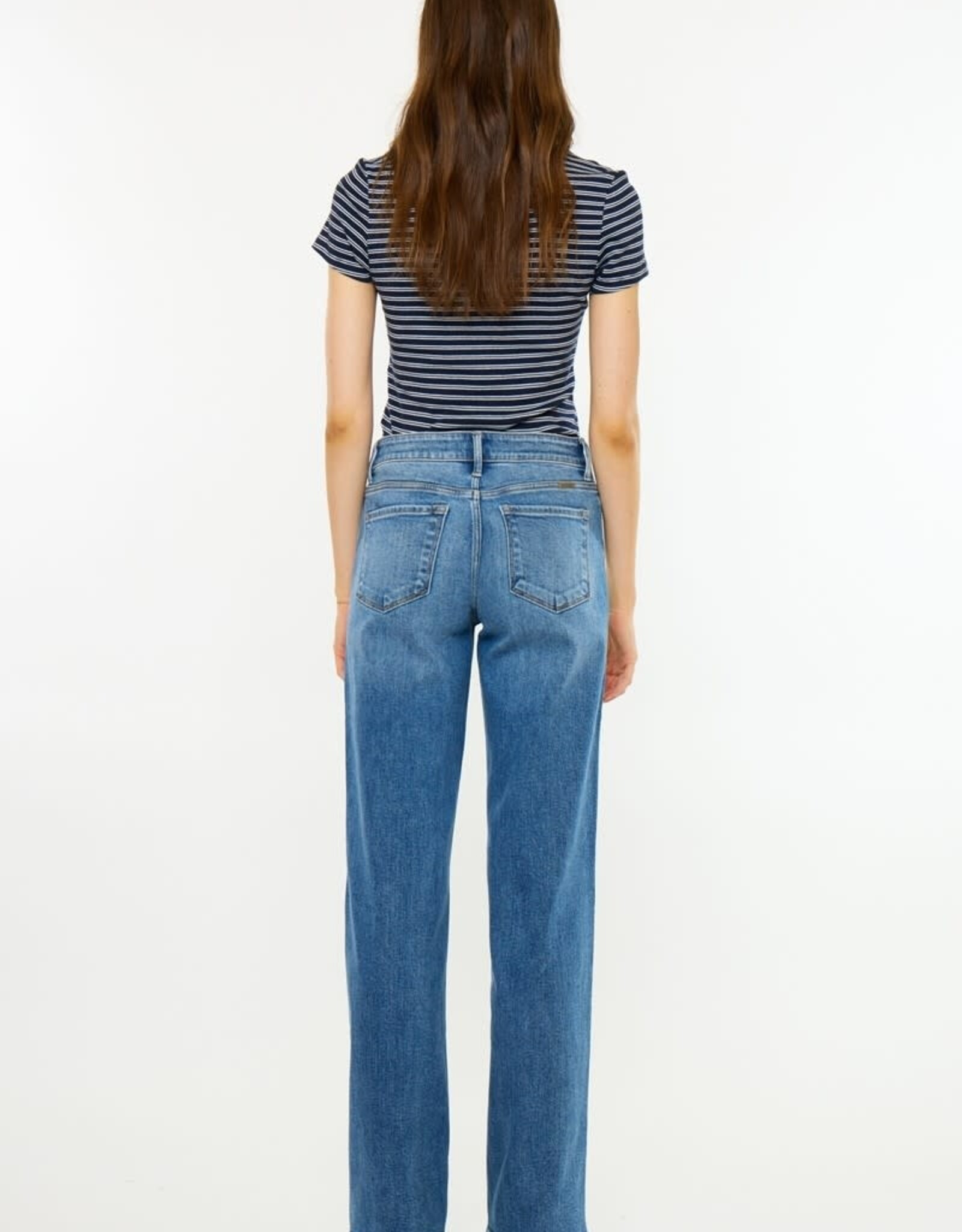 Miss Bliss KanCan Mid Rise Slim Wide-Med Dark Wash