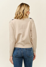 Miss Bliss Cielo Preppy Argyle Button Cardigan-Khaki/Navy