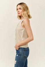 Miss Bliss Cielo V Neck Slvls Knit Vest-Khaki