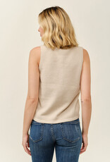 Miss Bliss Cielo V Neck Slvls Knit Vest-Khaki