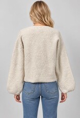 Miss Bliss Dream Bouclé Balloon Slv Cardigan-Oatmeal