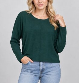 Miss Bliss PREORDER Dreamers Round Neck Pullover-Hunter Green