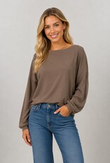 Miss Bliss Dream Boatneck Pullover Sweater-Hazelnut