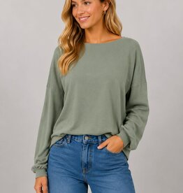 Miss Bliss PREORDER Dream Boatneck Pullover Sweater-Tea Green