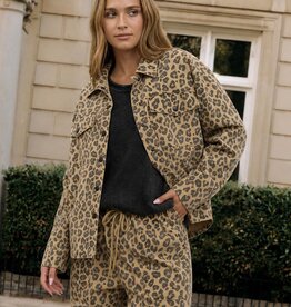 Miss Bliss Leopard Print Button Down Shacket- Brown