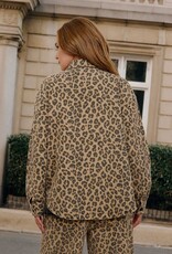 Miss Bliss Blu Leopard Print Collared Button Down Shacket- Brown