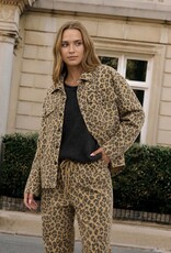 Miss Bliss Blu Leopard Print Collared Button Down Shacket- Brown