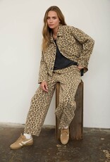 Miss Bliss Blu Leopard Print Collared Button Down Shacket- Brown