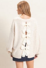 Miss Bliss HYFVE Open Back Sweater W/Organza Bows