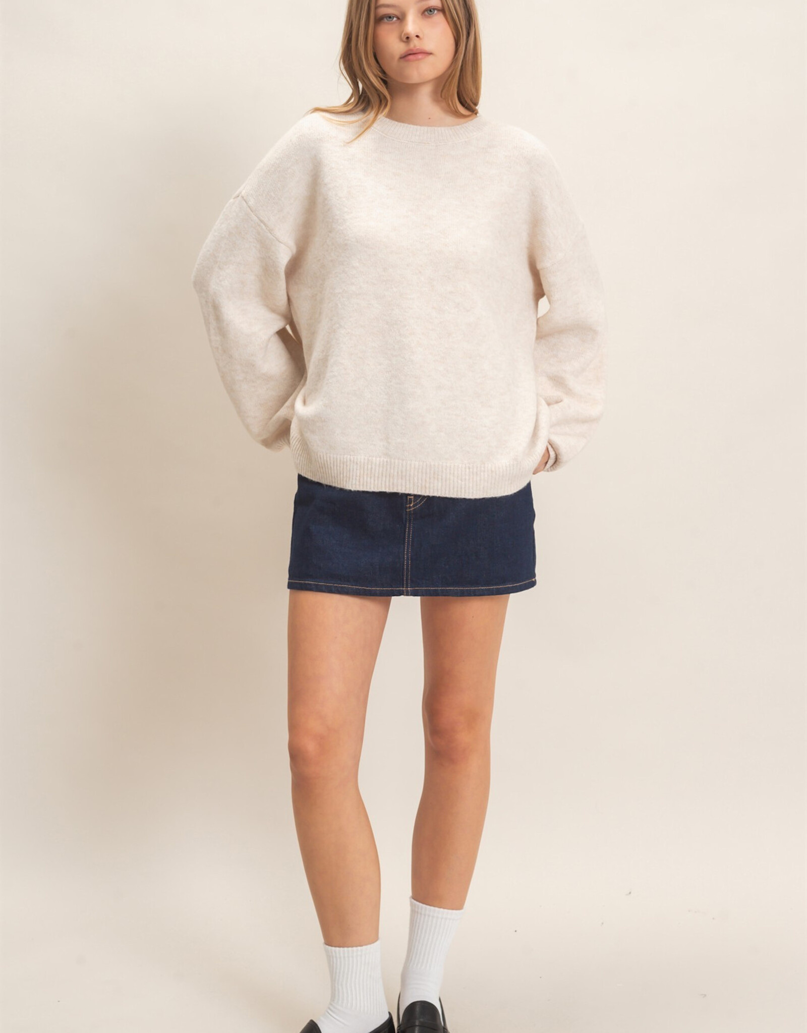 Miss Bliss HYFVE Open Back Sweater W/Organza Bows