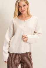 Miss Bliss HYFVE Ribbed Cardigan- Oatmeal