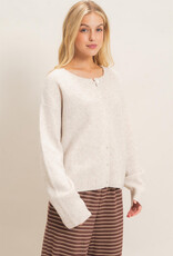 Miss Bliss HYFVE Ribbed Cardigan- Oatmeal