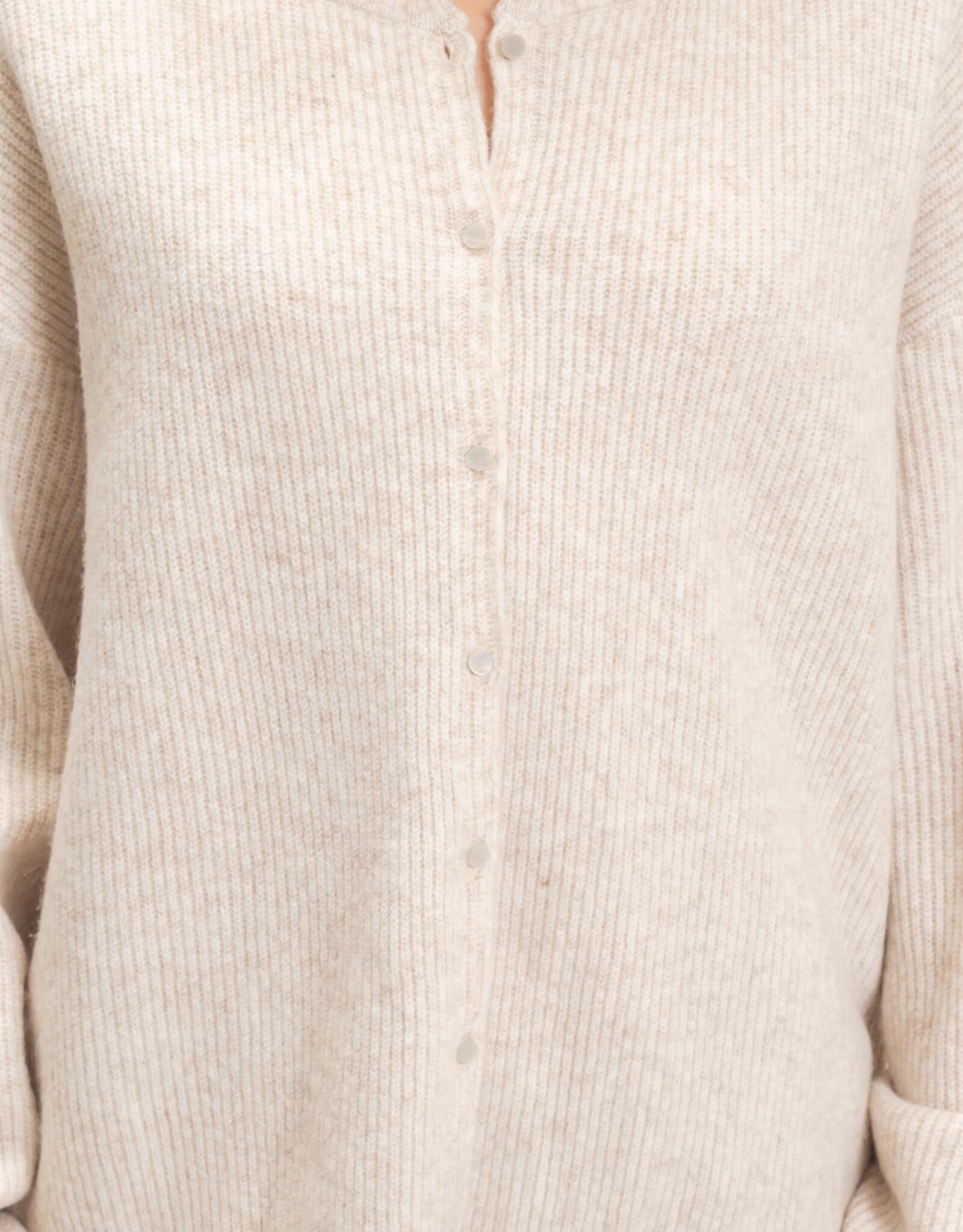 Miss Bliss HYFVE Ribbed Cardigan- Oatmeal