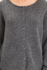 Miss Bliss HYFVE Ribbed Cardigan- Charcoal