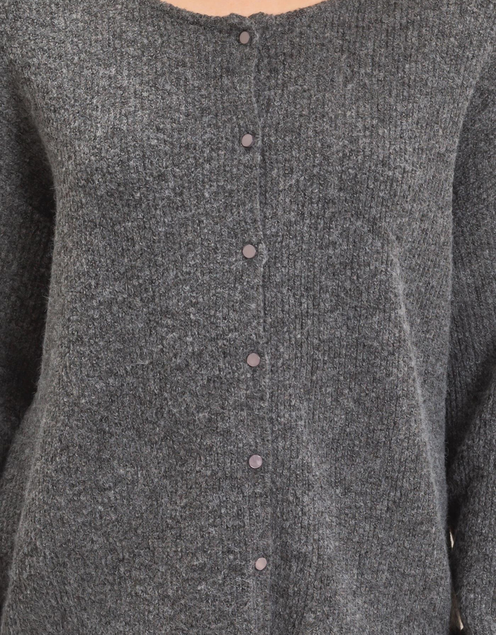 Miss Bliss HYFVE Ribbed Cardigan- Charcoal