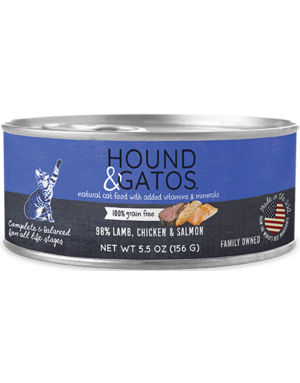Hound&Gatos Hound&Gatos chat agneau, poulet et saumon 5.5oz (24)