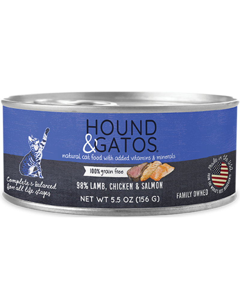 Hound&Gatos Hound&Gatos chat agneau, poulet et saumon 5.5oz (24)