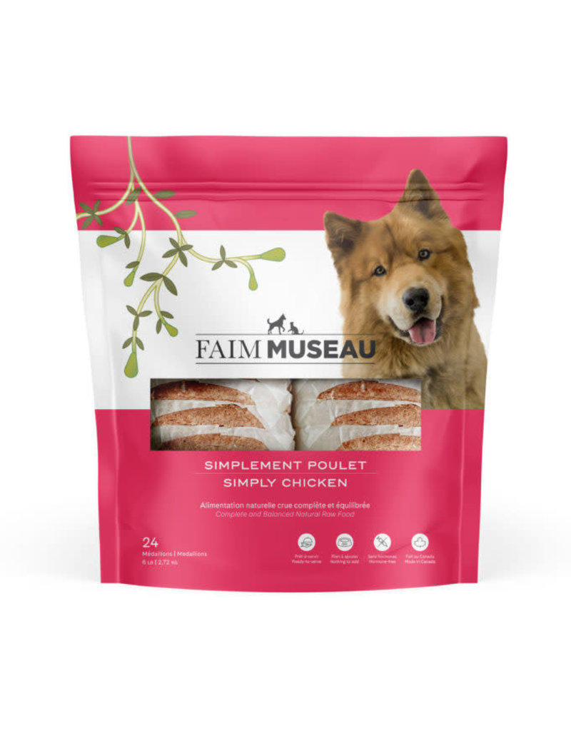 Faim museau Faim Museau chien simplement poulet 24 médaillons 6lb