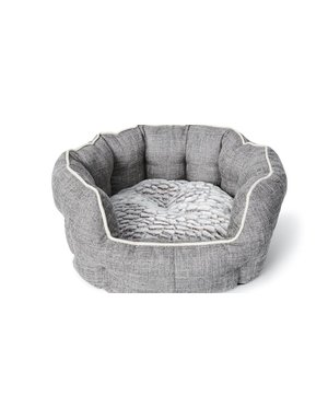 Bud'z Bud'z lit rond avec rebord deluxe gris moyen