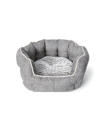 Bud'z Bud'z lit rond avec rebord deluxe gris moyen