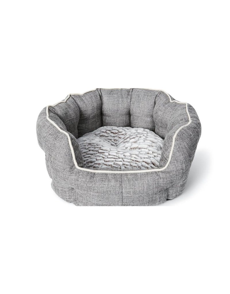 Bud'z Bud'z lit rond avec rebord deluxe gris moyen