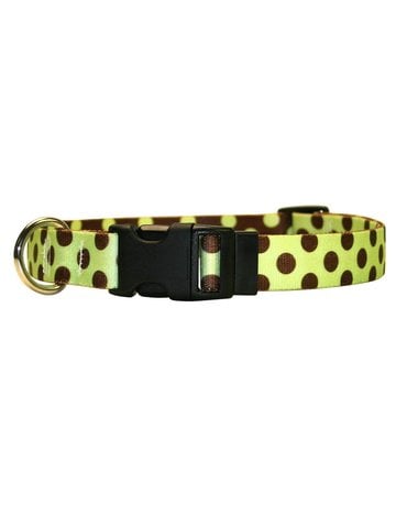 Yellowdog Yellowdog collier polka dot vert&brun 10''-14''