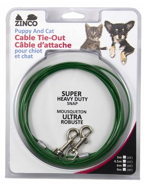 Zinco Zinco câble d'attache pour petit chien ou chat 10' ,
