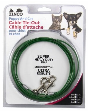 Zinco Zinco câble d'attache pour petit chien ou chat 15' ,