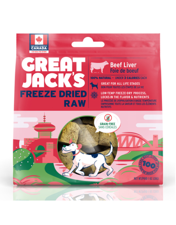 Canadian Jerky Canadian Jerky Great Jack's foie de boeuf lyophilisé pour chiens 1oz