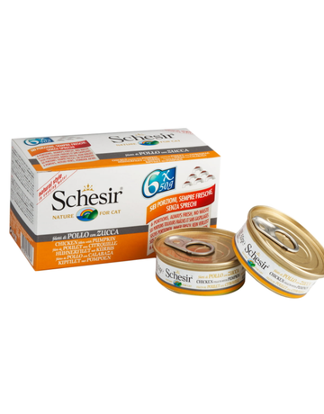 Schesir Schesir chat entrée au poulet et citrouille 6x50g (8)