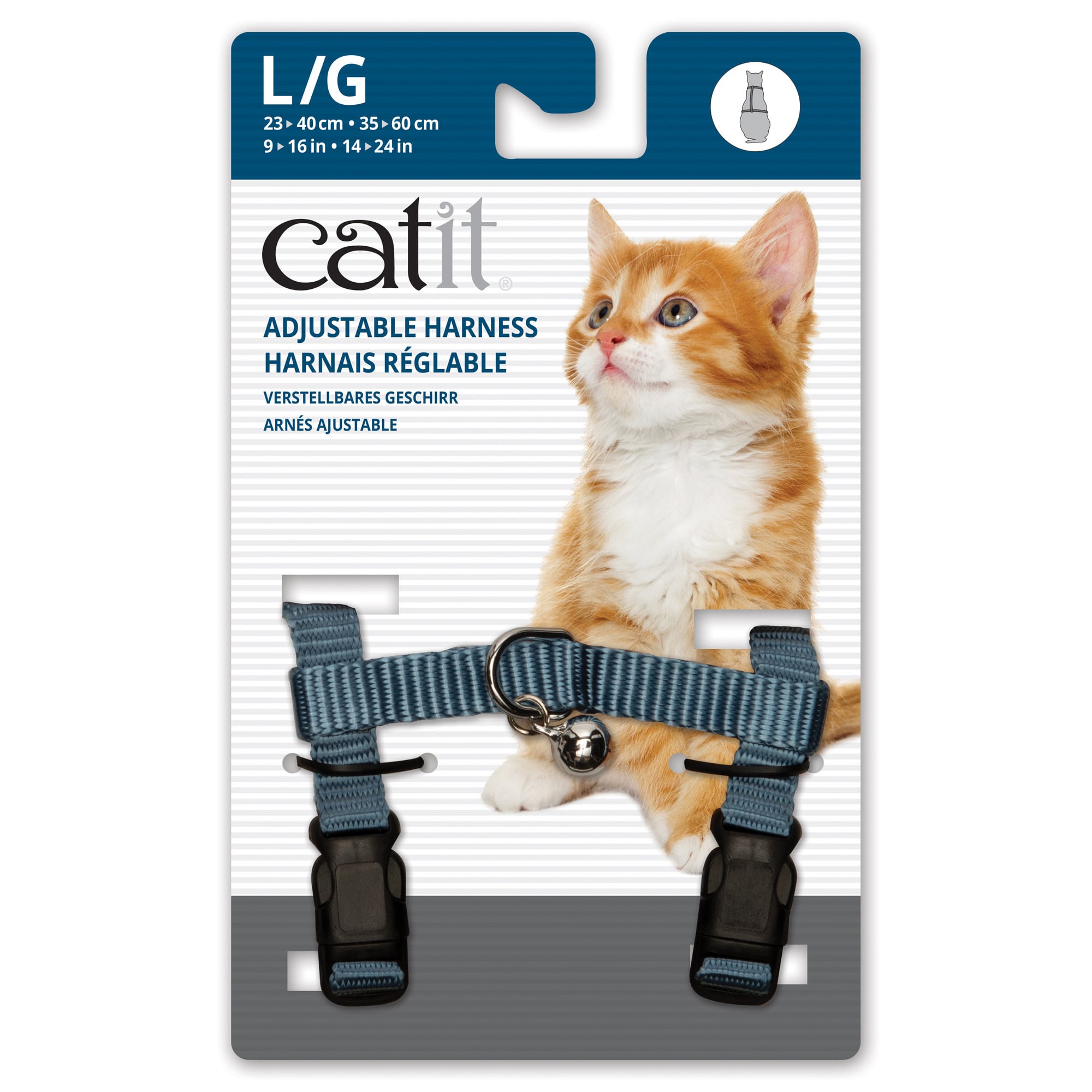 Harnais réglable Catit en nylon - Bleu - Moyen - 35-50 cm (14-20 po) main image 1