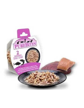 Purebites Purebites pour chat poitrine de thon et saumon pure dans l'eau 50g (12) -