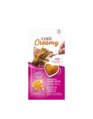 Catit Catit Creamy régal crémeux au poulet et crevettes 5x15g (12)